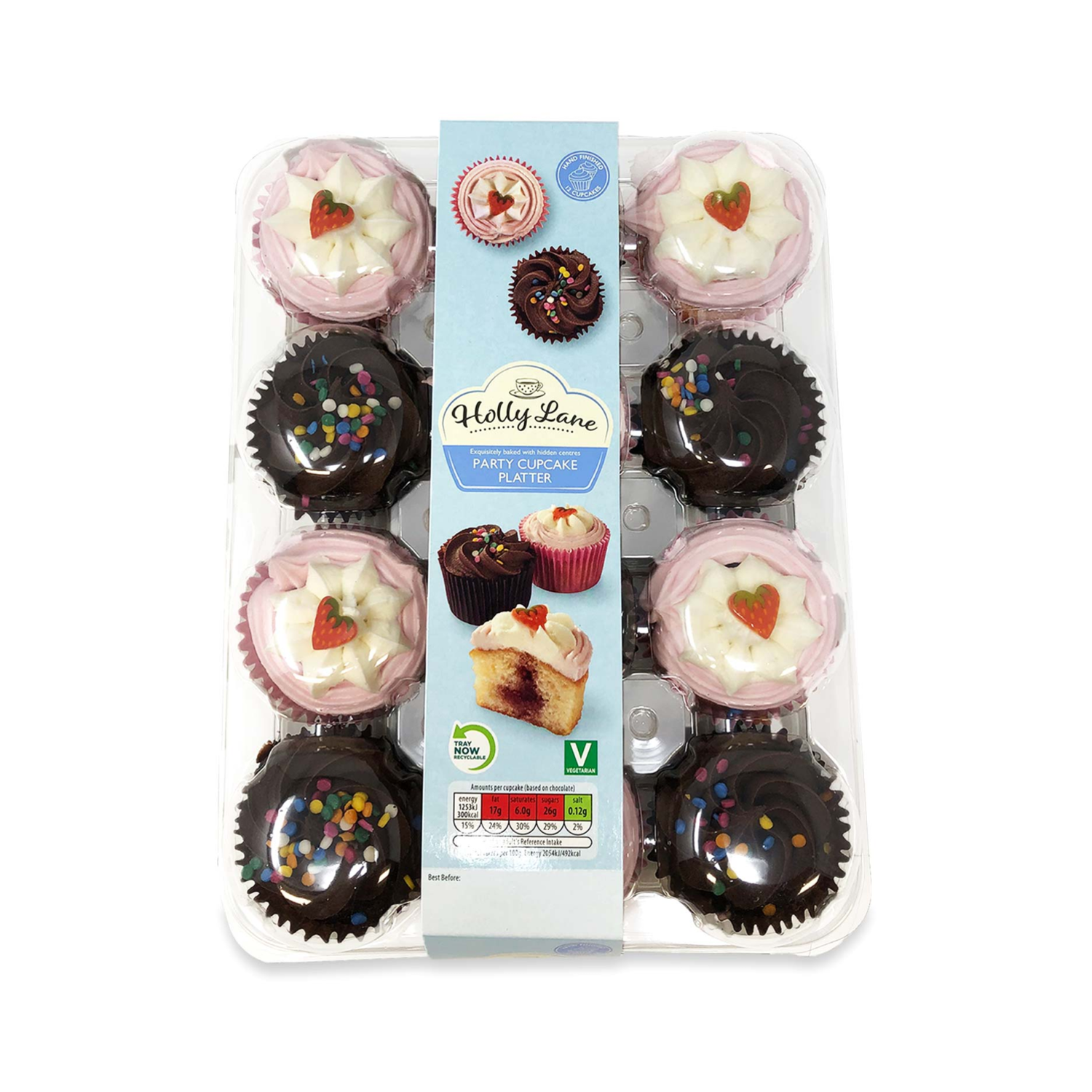 Holly Lane Party Cupcake Platter 12 Pack